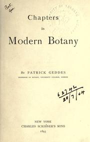 Cover of: Chapters in modern botany. by Patrick Geddes, Patrick Geddes