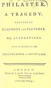 Cover of: Philaster. by Francis Beaumont