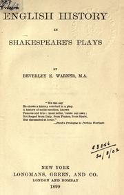 Cover of: English history in Shakespeare's plays.