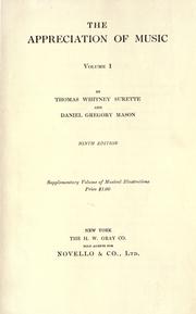 Cover of: The appreciation of music by Thomas Whitney Surette