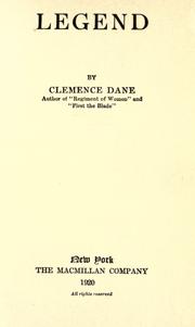 Cover of: Legend by Clemence Dane