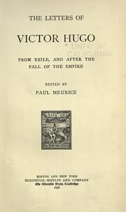 The letters of Victor Hugo