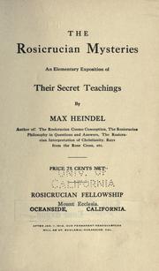 Cover of: The Rosicrucian mysteries: an elementary exposition of their secret teachings