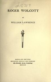 Cover of: Roger Wolcott by William Lawrence