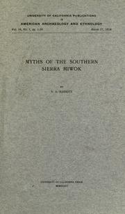 Cover of Myths of the Southern Sierra Miwok