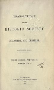 Cover of: Transactions. by Historic Society of Lancashire and Cheshire, Liverpool