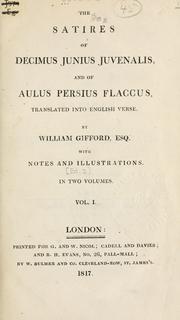 Cover of: The satires of Decimus Junius Juvenalis, and of Aulus Persius Flaccus. by Juvenal