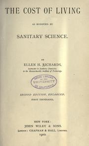 Cover of: The cost of living as modified by sanitary science.