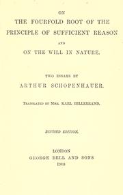 Cover of: On the fourfold root of the principle of sufficient reason by Arthur Schopenhauer