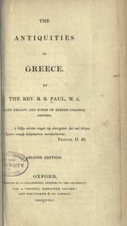 Cover of: The antiquities of Greece.