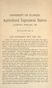 Cover of: Field experiments with corn, 1888 by Morrow, G. E.