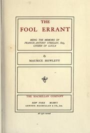 Cover of: The fool errant by Maurice Henry Hewlett