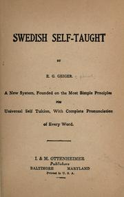 Cover of: Swedish self-taught by E. G. Geiger