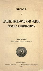 Cover of: Report on leading railroad and public service commissions