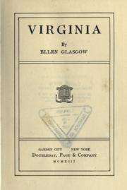 Cover of: Virginia by Ellen Anderson Gholson Glasgow, Ellen Anderson Gholson Glasgow