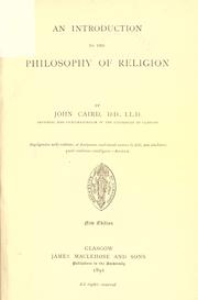 Cover of: An introduction to the philosophy of religion. by John Caird, John Caird