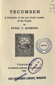 Cover of: Tecumseh by Ethel T. Raymond