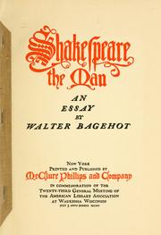 Cover of: Shakespeare the man by Walter Bagehot