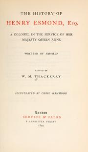 Cover of: The history of Henry Esmond, Esq. by William Makepeace Thackeray