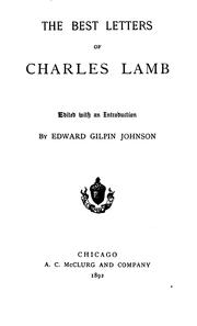 Cover of: The best letters of Charles Lamb by Charles Lamb, Charles Lamb