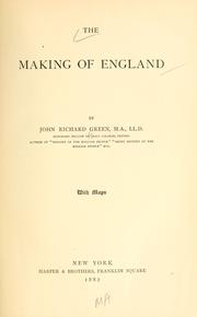 Cover of: The making of England by John Richard Green
