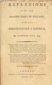 Cover of: Reflexions upon the present state of England: and the independence of America