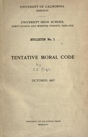 Cover of: Tentative moral code ...
