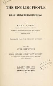 Cover of: The English people by Emile Gaston Boutmy, Emile Gaston Boutmy