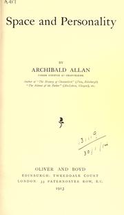 Cover of: Space and personality. by Archibald Allan, Archibald Allan