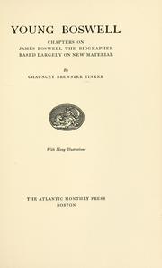 Cover of: Young Boswell by Chauncey Brewster Tinker, Chauncey Brewster Tinker