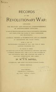 Cover of: Records of the Revolutionary War