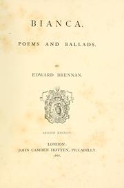 Cover of: Bianca.: Poems and ballads.