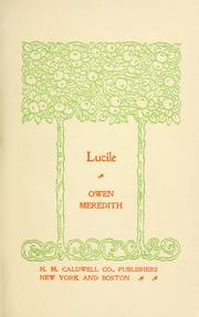 Cover of: Lucile by Robert Bulwer Lytton