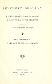 Cover of: Leverett Bradley by Leverett Bradley