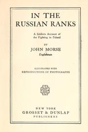 Cover of: In the Russian ranks by John Morse
