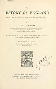 Cover of: A history of England