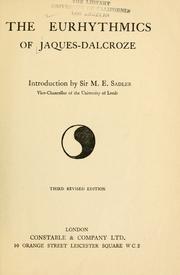 Cover of: The Jaques-Dalcroze method of eurhythmics by Émile Jaques-Dalcroze