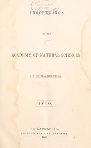 Cover of: Proceedings of the Academy of Natural Sciences of Philadelphia, Volume 12 by Academy of Natural Sciences of Philadelphia