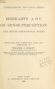 Cover of: A B C of sense-perception and minor pedagogical works