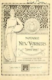 Cover of: Notable New Yorkers of 1896-1899 by Moses King