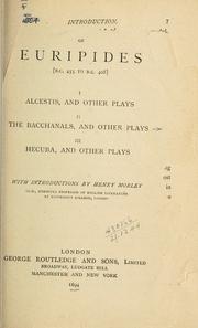 Cover of: Plays.: With introd. by Henry Morley.
