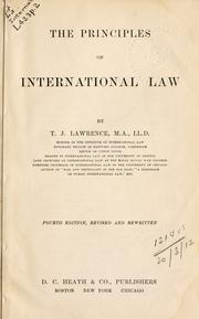 Cover of: principles of international law.