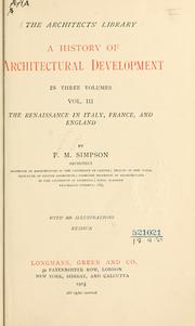 Cover of: A history of architectural development.