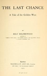 Cover of: last chance: a tale of the golden West