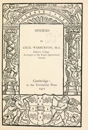Cover of: Arachnida embolobrachiata (scorpions, spiders, mites, etc.) by Cecil Warburton