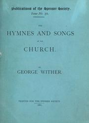 Cover of: The hymnes and songs of the Church. by Wither, George