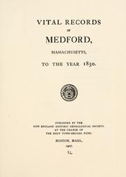 Cover of: Vital records of Medford Massachusetts, to the year 1850.