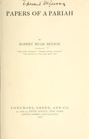 Cover of: Papers of a pariah by Robert Hugh Benson