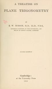 Cover of: A treatise on plane trigonometry