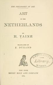 Cover of: Art in the Netherlands